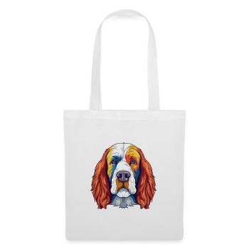 Clumber Spaniel Hund Rasse Aquarell Cartoon Kawai - Stoffbeutel - Weiß - Vorne