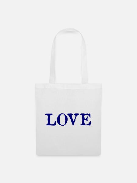 - LOVE. VALENTINSTAG. ICH LIEBE DICH. I LOVE YOU. LIEBE - Stoffbeutel - Weiß