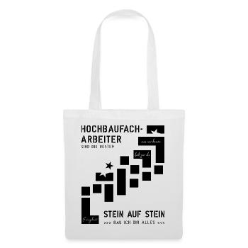 Hochbaufacharbeiter Maurer - Stoffbeutel - Weiß - Vorne