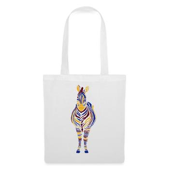 Zebra bunt 3-farbig - Stoffbeutel - Weiß - Vorne