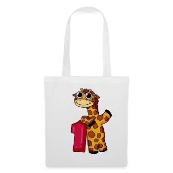 1. Geburtstag Giraffe 1.Klasse Geschenk - Stoffbeutel - Weiß - Vorne