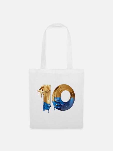 NR. 10 NUMMER 10 COOL 10. GEBURTSTAG - Stoffbeutel - Weiß