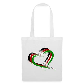 Herz Bürste Afghanistan Flagge Fahne Neu - Stoffbeutel - Weiß - Vorne