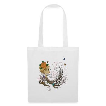 Baummädchen mit Blumen - Stoffbeutel - Weiß - Vorne