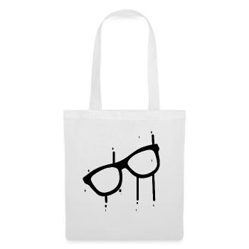 Schwarze Sonnenbrille mit Regentropfen - Stoffbeutel - Weiß - Vorne
