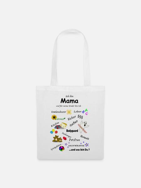 Ich bin Mama Mutter Mami Mum Eltern Kind - Stoffbeutel - Weiß
