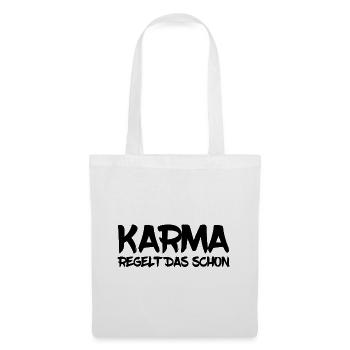Karma regelt das schon - Stoffbeutel - Weiß - Vorne