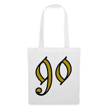 90. 90 ANS. 90e ANNIVERSAIRE. ANNIVERSAIRE 90 ANS. - Sac en tissu - blanc - Devant