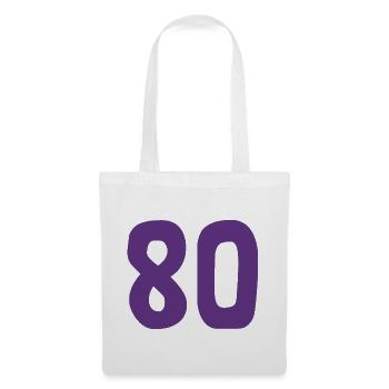 80. 80 JAHRE. 80-JÄHRIGES JUBILÄUM. 80. GEBURTSTAG. - Stoffbeutel - Weiß - Vorne