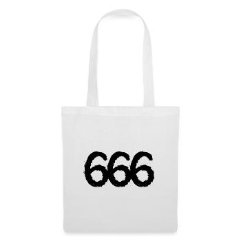 666 Symbol Zahl - Stoffbeutel - Weiß - Vorne
