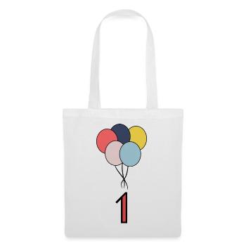 1. 1 JAHR. 1. JAHRESTAG. 1 JAHR GEBURTSTAG - Stoffbeutel - Weiß - Vorne