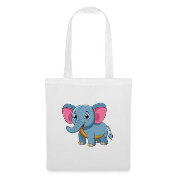 Elephant Cute Mascot Cartoon Character Kawaii - Tote Bag - white - Front