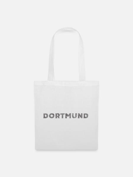 Dortmund Deutsche Stadt NRW Schraffur Schriftzug - Stoffbeutel - Weiß