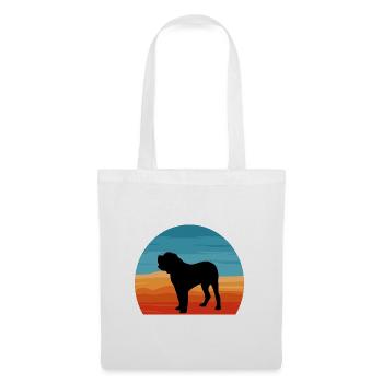 Alano Espanol Hundeliebhaber Silhouette Vintage Sonnenuntergang - Stoffbeutel - Weiß - Vorne