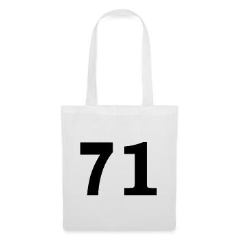 Number - 71 - Seventy One - Stoffbeutel - Weiß - Vorne