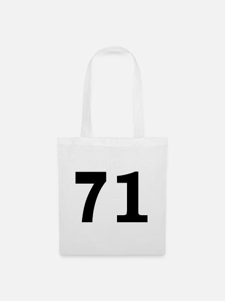 Number - 71 - Seventy One - Stoffbeutel - Weiß