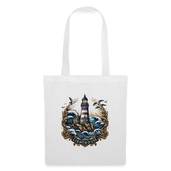Logo du phare - Sac en tissu - blanc - Devant