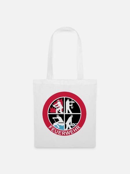 Feuerwehr Logo 3farbig - Stoffbeutel - Weiß