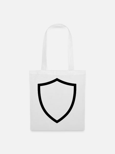 Schild-Symbol-Logo-Form-Sicherheit - Stoffbeutel - Weiß