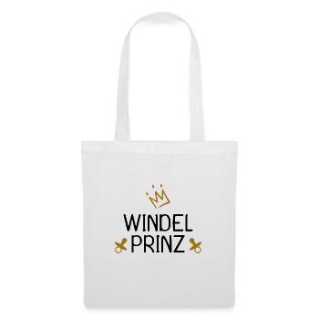 Baby Windel Prinz Krone - Stoffbeutel - Weiß - Vorne