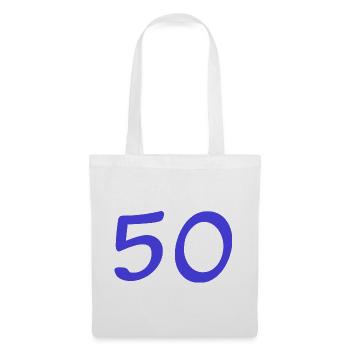 50. 50 JAHRE. 50-JÄHRIGES JUBILÄUM. 50-JÄHRIGES JUBILÄUM. - Stoffbeutel - Weiß - Vorne