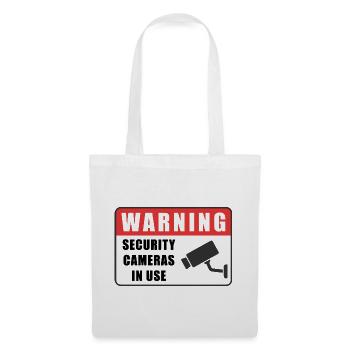 Warning CCTV Camera Badge Security Sign Icon - Tote Bag - white - Front