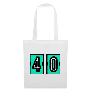 40. 40. GEBURTSTAG. GEBURTSTAG 40 JAHRE. 40 - Stoffbeutel - Weiß - Vorne