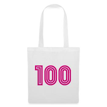 100. 100 JAHRE. 100-JÄHRIGES JUBILÄUM. 100. GEBURTSTAG - Stoffbeutel - Weiß - Vorne