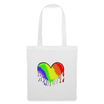 Regenbogenherz - Stoffbeutel - Weiß - Vorne