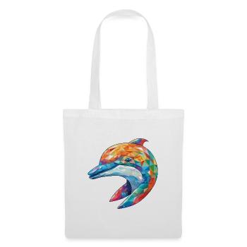 Delphin Bunte Aquarell-Tierillustration - Stoffbeutel - Weiß - Vorne