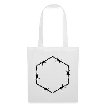 Stacheldraht 6 Eck Hexagon - Geschenkidee Tattoo - Stoffbeutel - Weiß - Vorne