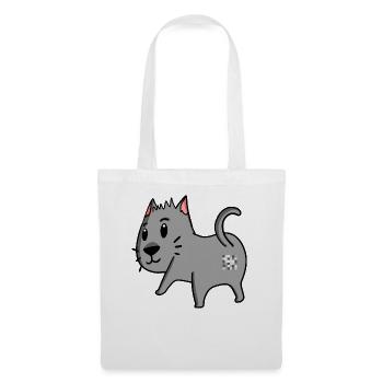 Katze Arsch - Katze Hintern - Stoffbeutel - Weiß - Vorne