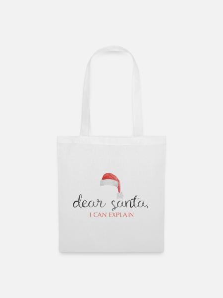 dear santa i can explain - Stoffbeutel - Weiß