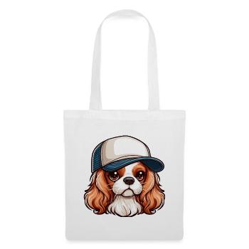 Chien Cavalier King Charles chien - casquette - Sac en tissu - blanc - Devant