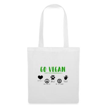 GO VEGAN - Stoffbeutel - Weiß - Vorne