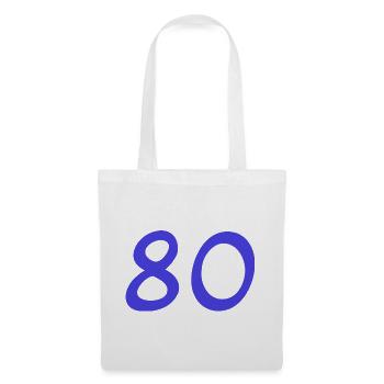 80. 80 JAHRE. 80-JÄHRIGES JUBILÄUM. 80. GEBURTSTAG. - Stoffbeutel - Weiß - Vorne