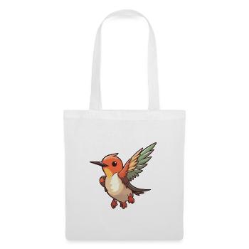 Kolibri-Karikatur-Kawaii-Aquarellillustration - Stoffbeutel - Weiß - Vorne