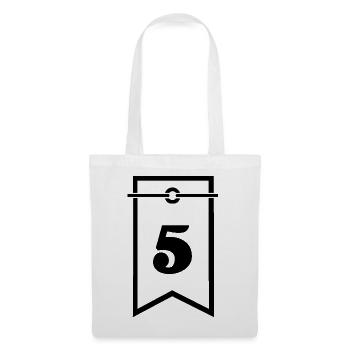 5. 5 JAHRE. 5-JÄHRIGES JUBILÄUM. 5-JÄHRIGES JUBILÄUM. 5. - Stoffbeutel - Weiß - Vorne