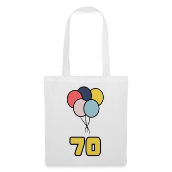 70. 70 JAHRE. 70-JÄHRIGES JUBILÄUM. GEBURTSTAG 70 JAHRE. - Stoffbeutel - Weiß - Vorne