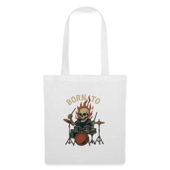 Né pour tambouriner - Sac en tissu - blanc - Devant