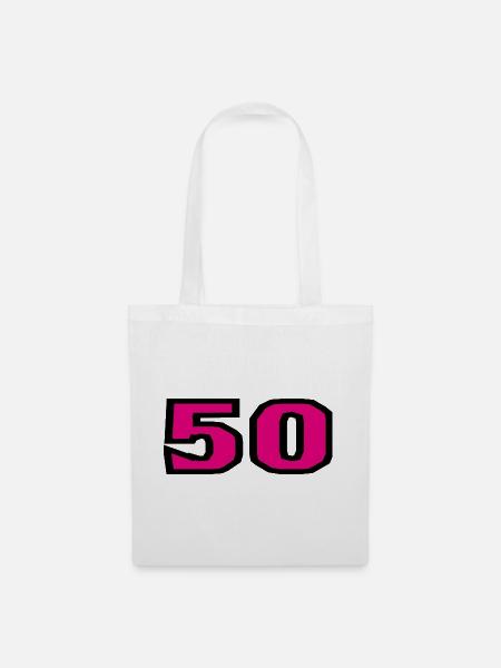 50. 50 JAHRE. 50-JÄHRIGES JUBILÄUM. 50-JÄHRIGES JUBILÄUM. - Stoffbeutel - Weiß