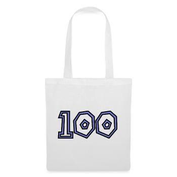 100. 100 JAHRE. 100-JÄHRIGES JUBILÄUM. 100. GEBURTSTAG - Stoffbeutel - Weiß - Vorne