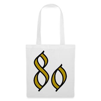 80. 80 ANS. 80e ANNIVERSAIRE. ANNIVERSAIRE 80 ANS. - Sac en tissu - blanc - Devant