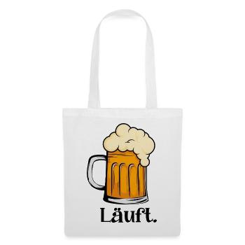 Läuft. - Bierkrug Spruch für Bierfreunde - Stoffbeutel - Weiß - Vorne