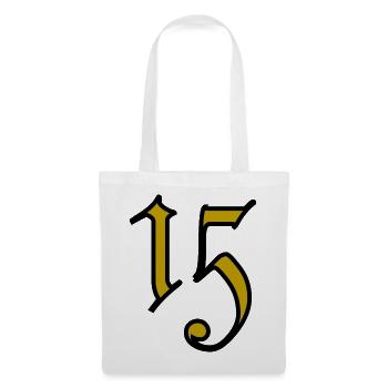 15. 15 JAHRE. 15. JAHRESTAG. 15-JÄHRIGES JUBILÄUM. - Stoffbeutel - Weiß - Vorne
