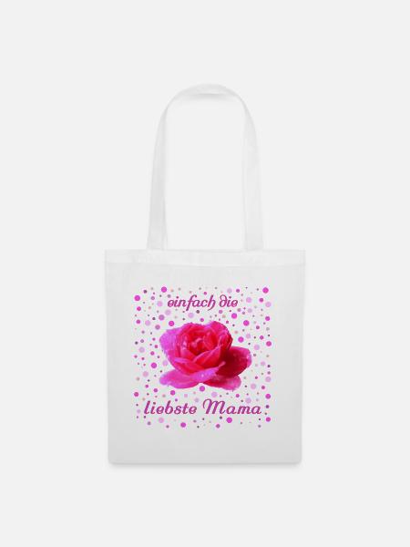 liebste Mama Rose - Stoffbeutel - Weiß