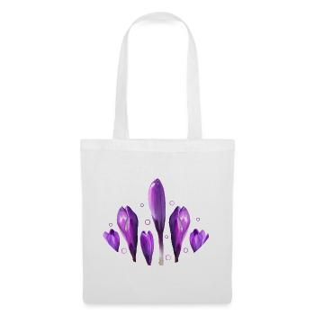Krokusse Frühling Frühlingsanfang - Stoffbeutel - Weiß - Vorne