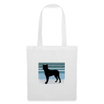 Cao Fila De Seo Miguel Hund Silhouette Retro Sonnenuntergang - Stoffbeutel - Weiß - Vorne