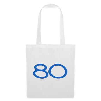 80. 80 JAHRE. 80-JÄHRIGES JUBILÄUM. 80. GEBURTSTAG. - Stoffbeutel - Weiß - Vorne