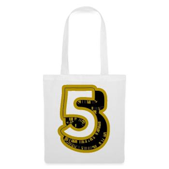 5. 5 JAHRE. 5-JÄHRIGES JUBILÄUM. 5-JÄHRIGES JUBILÄUM. 5. - Stoffbeutel - Weiß - Vorne